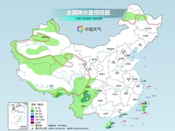 今明两天，四川南部局地有大雨、暴雨，川西高原有雨夹雪