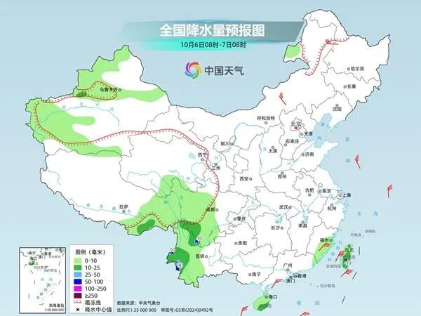 今明两天，四川南部局地有大雨、暴雨，川西高原有雨夹雪