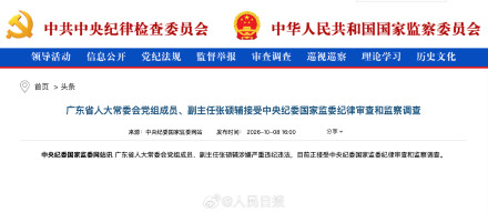 张硕辅正接受审查调查