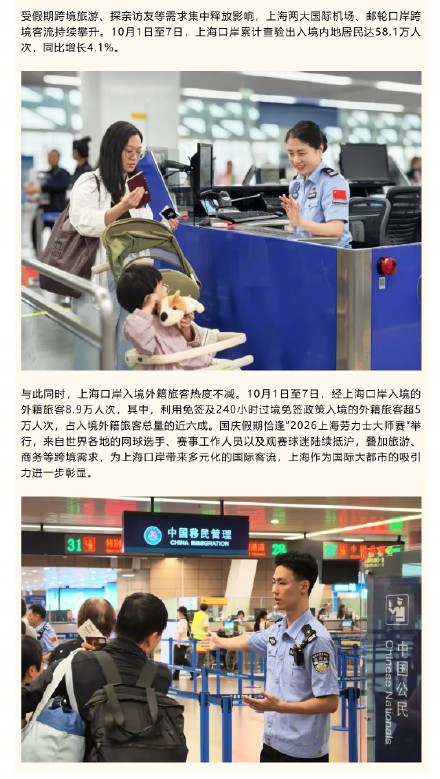 国庆黄金周上海口岸出入境旅客达80.9万人次 国庆黄金周上海口岸出入境旅客达80.9万人次