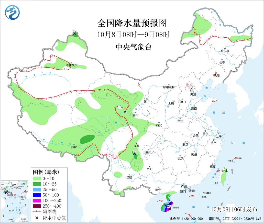 局地雨量或达270毫米！海南岛今明两天警惕强降雨