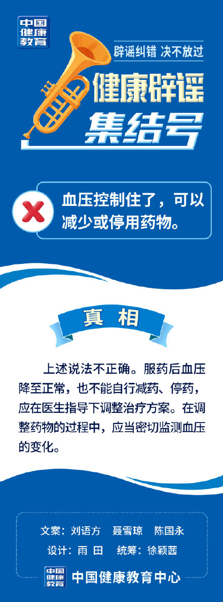 血压控制住了，可以减少或停用药物