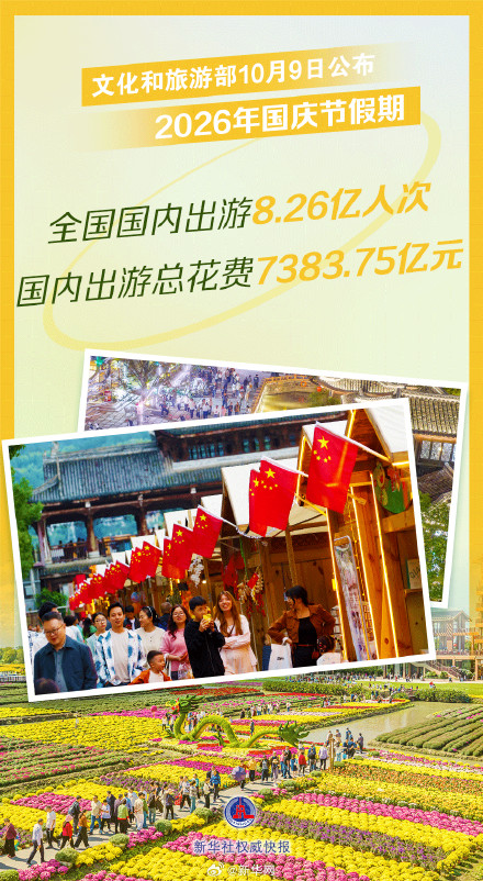 新华社权威快报｜国庆节假期国内出游8.26亿人次