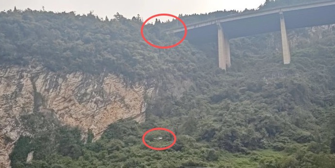 轿车坠落近百米悬崖，司机仅受擦伤、胸椎轻微骨裂，暂无生命危险！当事人回顾惊险过程