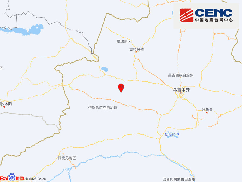 新疆塔城地区乌苏市发生3.1级地震,震源深度17千米 新疆塔城地区乌苏市发生3.1级地震,震源深度17千米