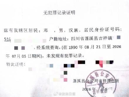 男子因工作需要买假无犯罪记录证明
