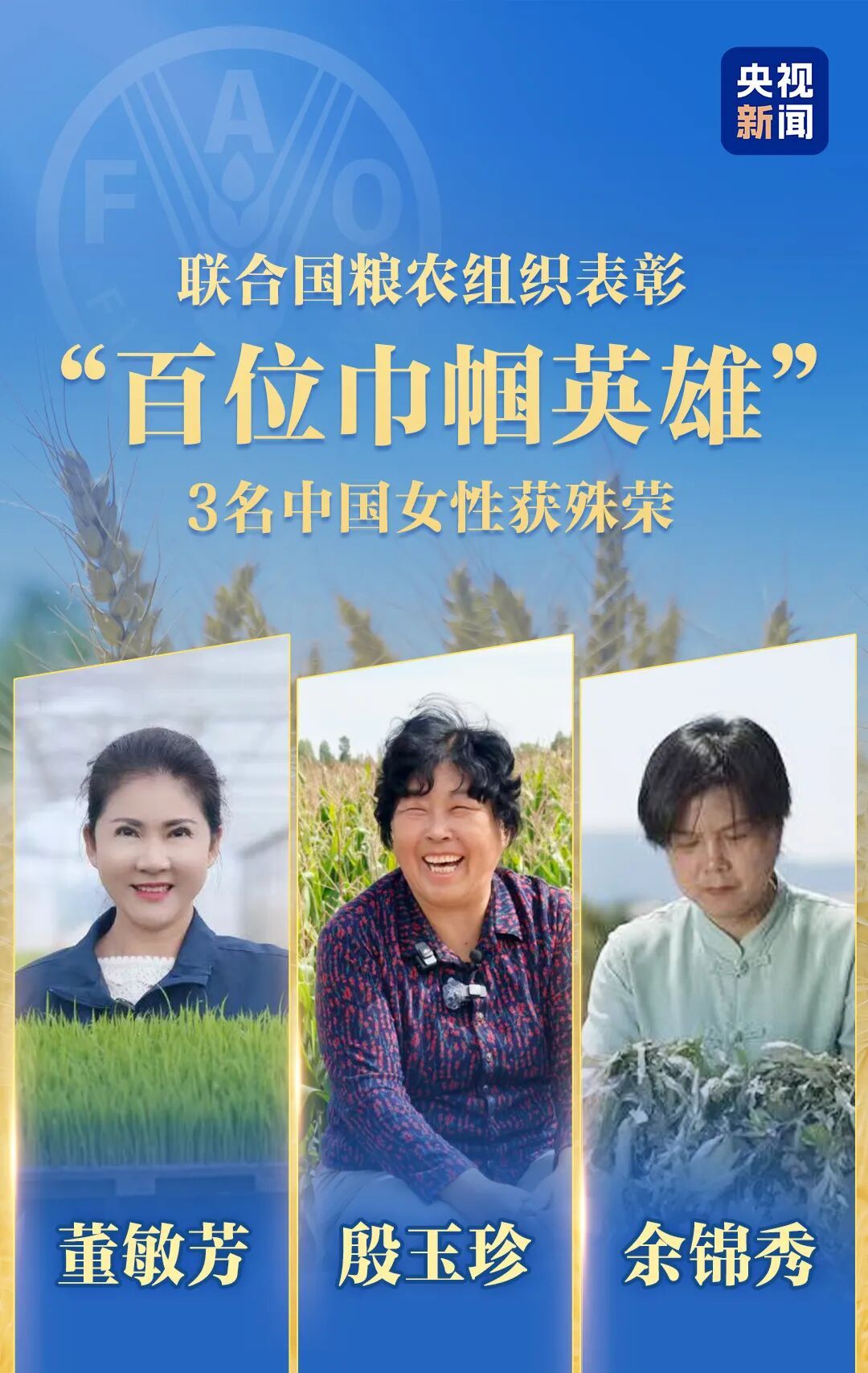 殷玉珍,获评联合国粮农组织“百位巾帼英雄”! 殷玉珍,获评联合国粮农组织“百位巾帼英雄”!