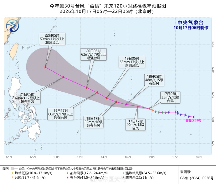 第30号台风“蔷琵”已经开眼,最快今天最迟明天会成为超强台风 第30号台风“蔷琵”已经开眼,最快今天最迟明天会成为超强台风