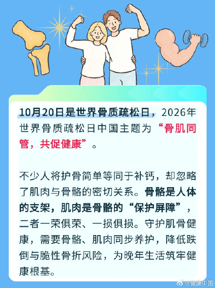 预防骨质疏松症不能只补钙!骨肌同管,避开3个误区 预防骨质疏松症不能只补钙!骨肌同管,避开3个误区
