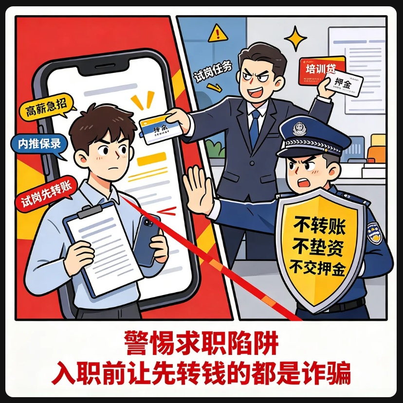 名为"试岗"实为转账，入职前要求垫资、转账，都是骗局