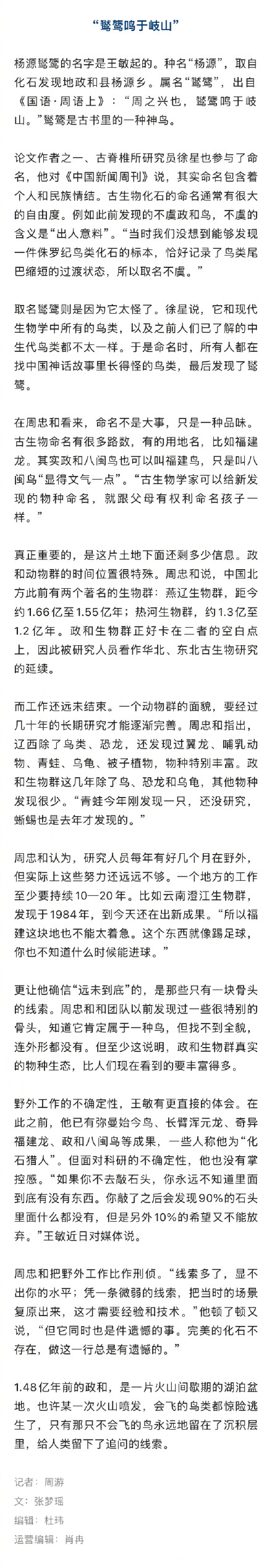 中国发现侏罗纪晚期不会飞的鸟 中国发现侏罗纪晚期不会飞的鸟