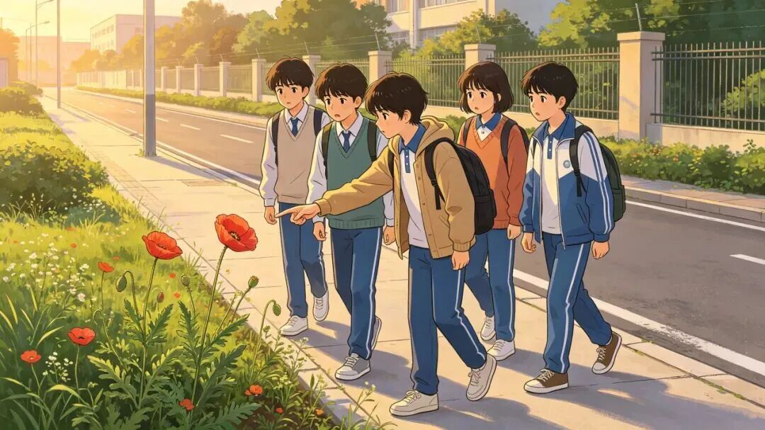 放学路上捡到干花,5个学生走进派出所…… 放学路上捡到干花,5个学生走进派出所……