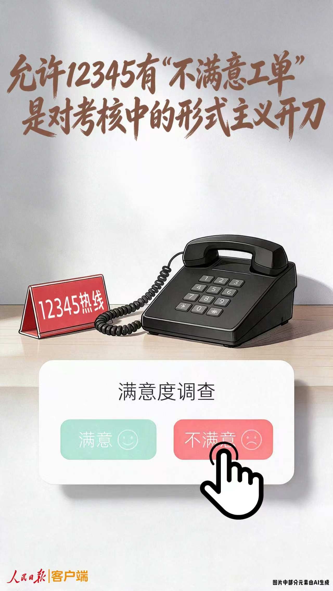 允许12345有“不满意工单”,是对考核中的形式主义开刀 允许12345有“不满意工单”,是对考核中的形式主义开刀