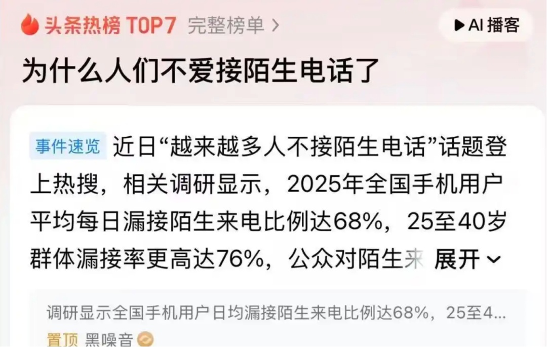 “越来越多人不接陌生电话”,引热议 “越来越多人不接陌生电话”,引热议