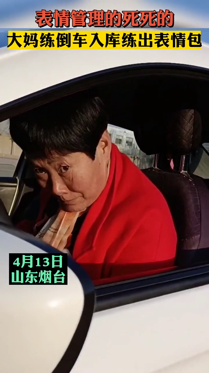 大妈练倒车入库,这表情管理绝了 网友:像极了我学车的样子 大妈练倒车入库,这表情管理绝了 网友:像极了我学车的样子