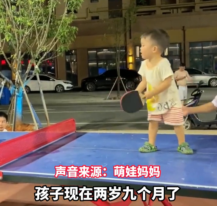 厉害了！萌娃爱上打乒乓球，姿势到位，偶像还是马龙！