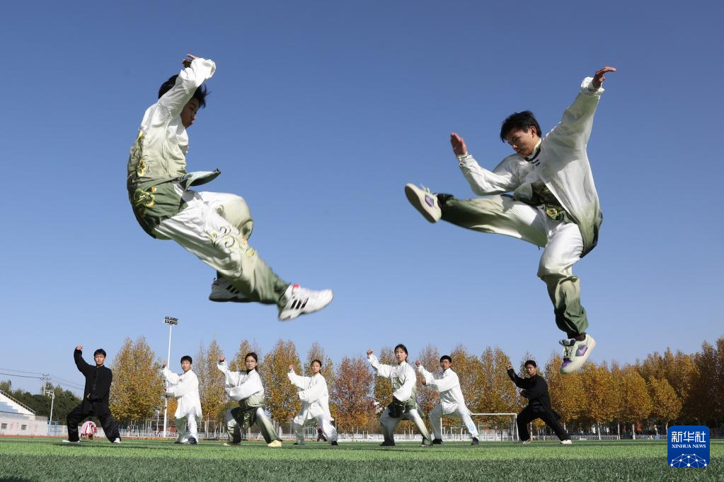 河南温县：太极拳“武”动校园